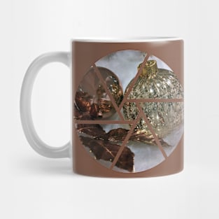 Christmas Ornaments Circle Design - Copper and Glass on White Mug